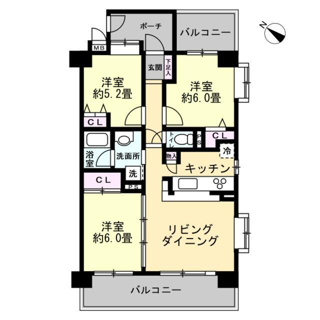 レクセル朝霞第３　中古マンション 5階 3LDK 物件詳細