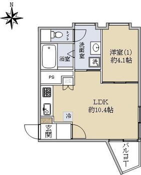 メトロ新高円寺マンション 1LDK、価格2080万円、専有面積34.02m<sup>2</sup>、バルコニー面積2.16m<sup>2</sup> 