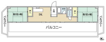 大塚コーポビアネーズ 2DK、価格2980万円、専有面積46.2m<sup>2</sup>、バルコニー面積25m<sup>2</sup> 