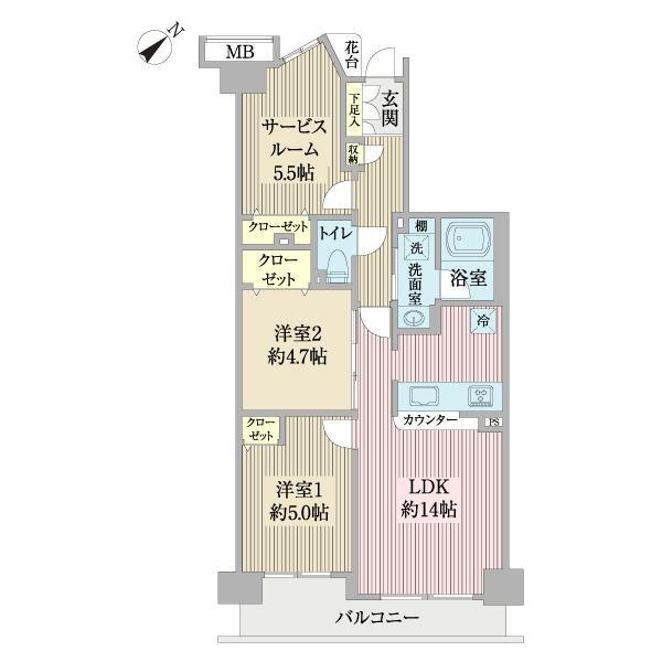 フェアロージュ葛西 2階 2LDK 物件詳細