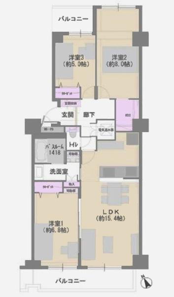 鎌倉グリーンマンション 8階 3LDK 物件詳細