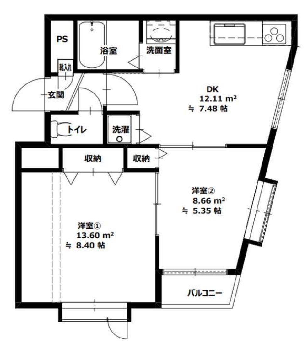 トラウム見次公園 2DK、価格1450万円、専有面積36.9m<sup>2</sup>、バルコニー面積5m<sup>2</sup> ■□■□■当日見学可能■□■□■<BR>TEL：０３-５５７５-７５００<BR>お気軽にお問い合わせください！