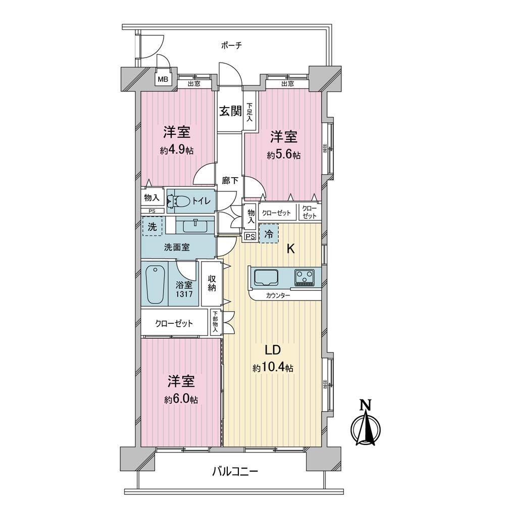 プレール秋津 3階 3LDK 物件詳細