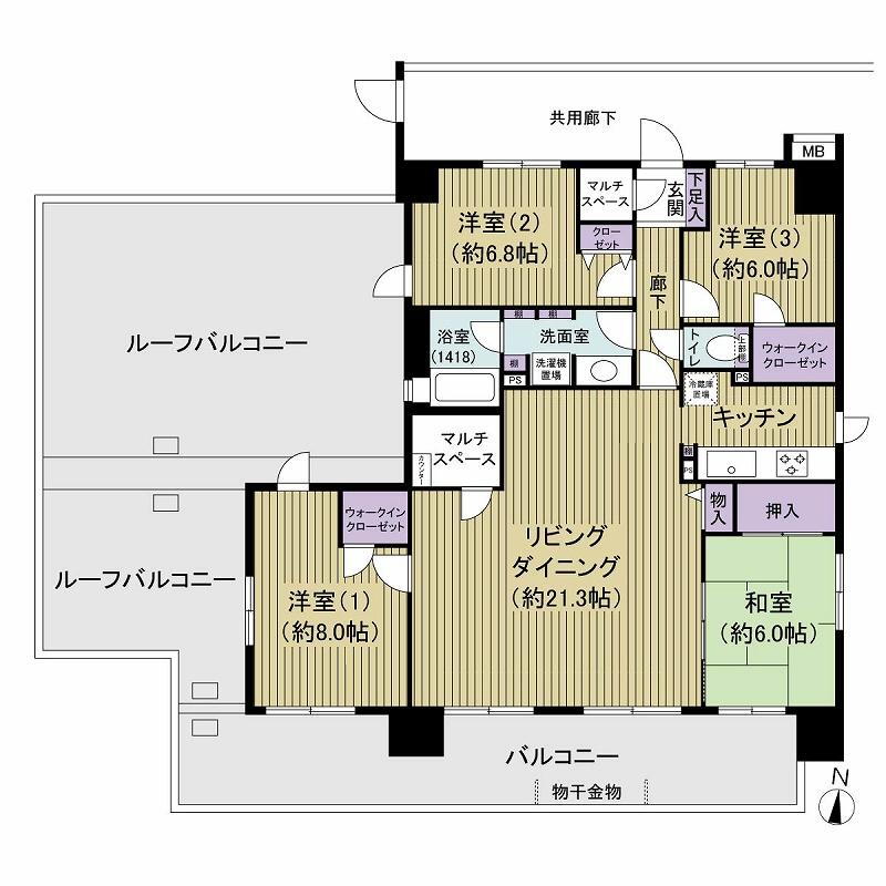 エグザガーデンクレア館 13階 4LDK 物件詳細