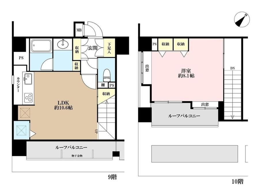 グレイス新横浜アクシス 1LDK、価格3779万円、専有面積56.32m<sup>2</sup>、バルコニー面積11.37m<sup>2</sup> 