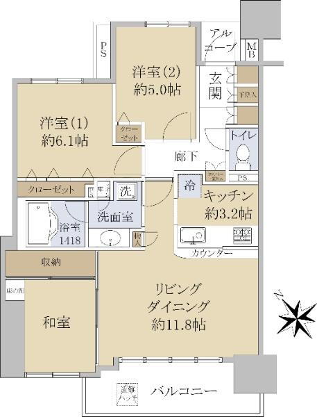 クレアシティ入谷Ⅱ 2階 3LDK 物件詳細