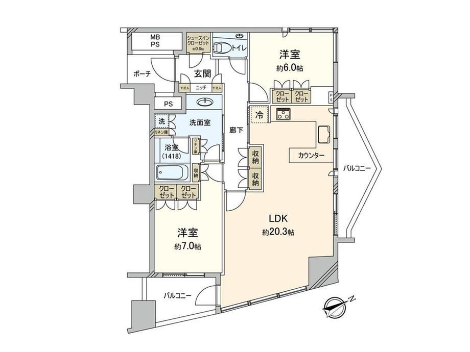 品川Ｖタワー　タワー棟 32階 2LDK 物件詳細