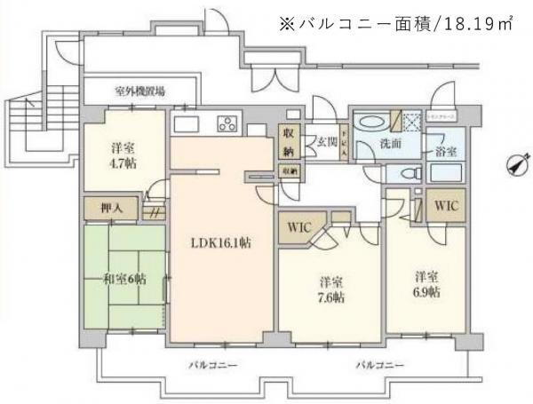 ハイホーム稲毛チェリーヒルズ 8階 4LDK 物件詳細