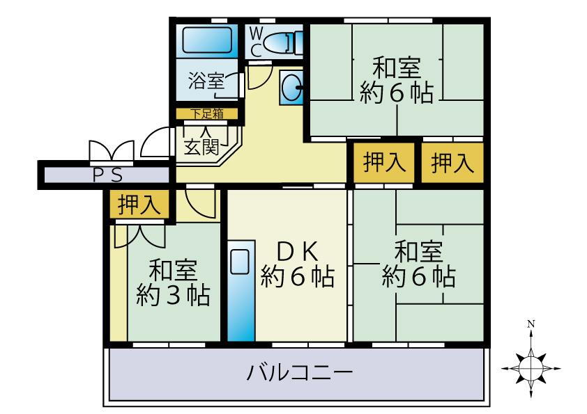 東高森団地１１号棟 5階 2LDK 物件詳細
