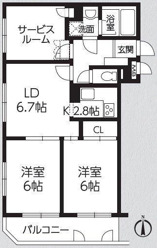 サングレイス鶴ヶ峰弐番館 2階 2LDK 物件詳細