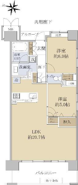 サンクレイドルおゆみ野ステーションウィズ 3階 2LDK 物件詳細