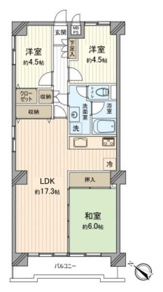 金沢八景グリーンハイツ　Ａ棟 5階 3LDK 物件詳細