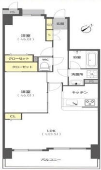 中華街　売中古マンション 2LDK、価格6680万円、専有面積63.83m<sup>2</sup>、バルコニー面積9.45m<sup>2</sup> 