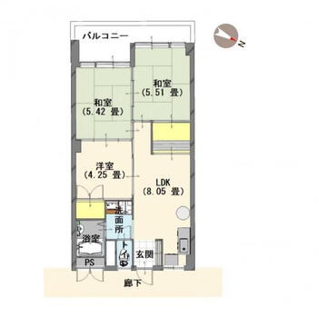 中央区関屋下川原町１丁目【関屋ハイツ】 3LDK、価格250万円、専有面積48.92m<sup>2</sup> 和室のある過ごしやすい3LDKの間取です♪