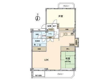 松月アイリス 2LDK、価格1490万円、専有面積94.39m<sup>2</sup>、バルコニー面積14.94m<sup>2</sup> 間取り