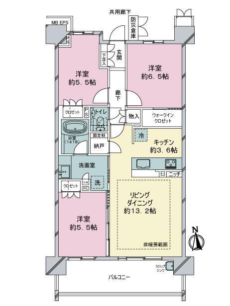 バンベール庄内通ザ・ガーデン 2階 3LDK 物件詳細