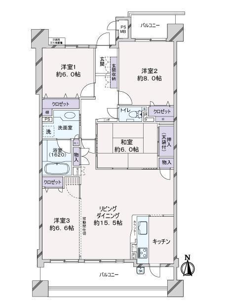 ライオンズマンション豊山ニューシティ 4階 4LDK 物件詳細