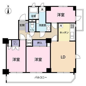 シーアイマンション第二瑞穂　８０４号室 3LDK、価格1899万円、専有面積76.71m<sup>2</sup>、バルコニー面積16.82m<sup>2</sup> フルリフォーム済み