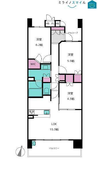 【リフォーム完成】ライオンズ守山ディアクオーレ　３階 3LDK、価格3599万円、専有面積71.71m<sup>2</sup>、バルコニー面積11.9m<sup>2</sup> 2024年5月リフォーム完了！3LDKWIC、収納豊富！嬉しいペット可マンションです♪