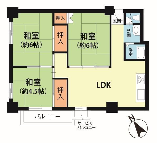 天白第四住宅６号棟 13階 3LDK 物件詳細