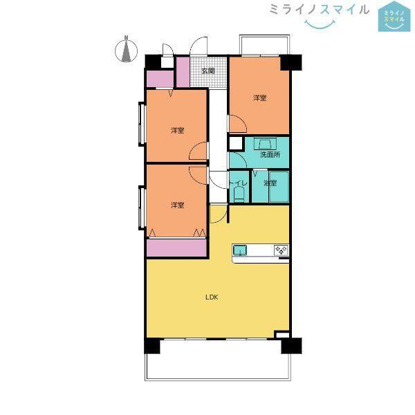 荘苑川原第一 3階 3LDK 物件詳細