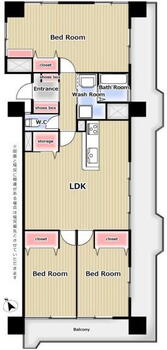 中部マンション 3LDK、価格1780万円、専有面積90.01m<sup>2</sup>、バルコニー面積29.94m<sup>2</sup> 間取り図です。図面と現況の相違は現況優先といたします。