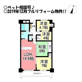 【エメラルドマンション南台】　１３階 4LDK、価格1380万円、専有面積83.27m<sup>2</sup>、バルコニー面積10.52m<sup>2</sup> 　<BR>【間取り図】<BR>「エメラルドマンション南台」<BR>・13階建てマンションの最上階<BR>・日当たり＆眺望良好！<BR>・部屋数充実！4LDK♪<BR>・ワイ…