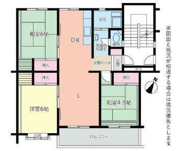 桃山住宅４号棟 3LDK、価格760万円、専有面積68.44m<sup>2</sup>、バルコニー面積5m<sup>2</sup> 