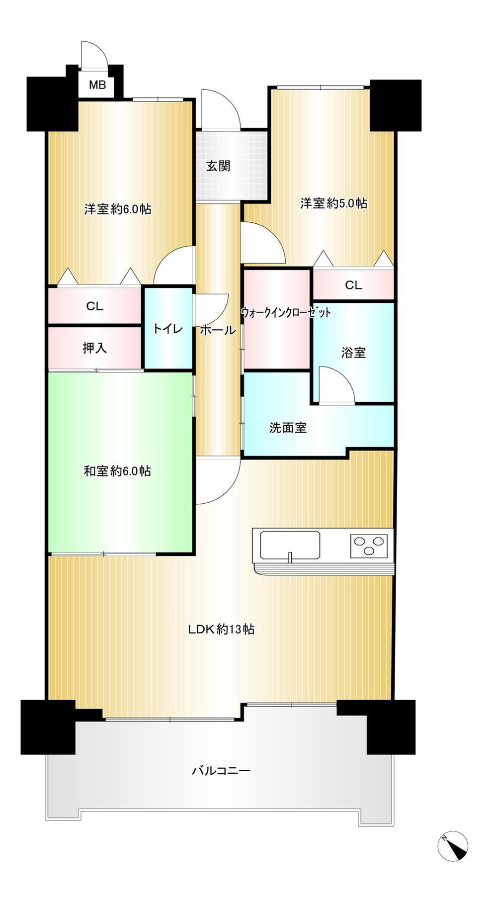 ライオンズマンション富洲原ニューシティー壱番館 3階 3LDK 物件詳細