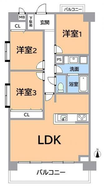 フルリフォーム済みのオシャレな室内！全室窓に面した明るさが魅力の荘苑川 2階 3LDK 物件詳細