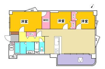 ユーハウス第２刈谷 3LDK、価格1599万円、専有面積81.2m<sup>2</sup>、バルコニー面積8.39m<sup>2</sup> 間取り