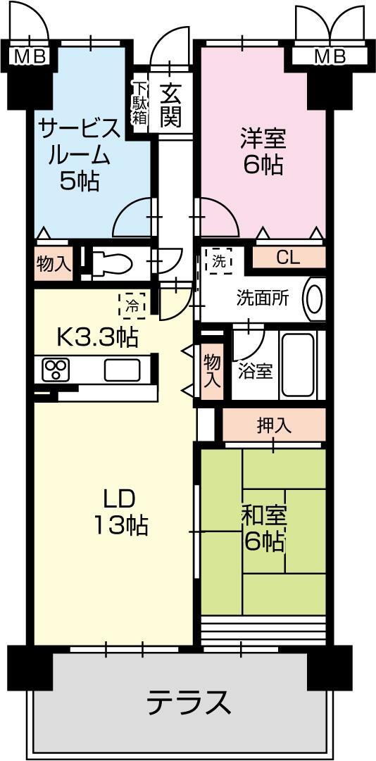 メゾン・フィオーレ竜南 2LDK+S（納戸）、価格2380万円、専有面積76.15m<sup>2</sup> ２SLDK　全居室収納付です。