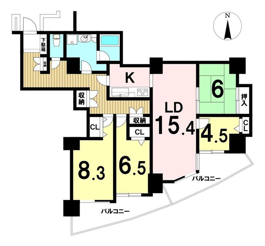 ザ・シーン城北アストロタワー 4LDK、価格2500万円、専有面積107.28m<sup>2</sup>、バルコニー面積20.62m<sup>2</sup> プライベートな空間を確保しやすい4LDKのお家です◎