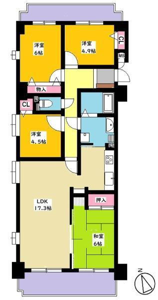 シャトー春木台 4階 4LDK 物件詳細