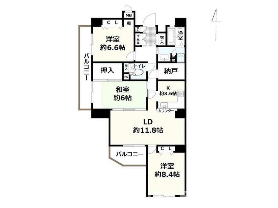富士見台パークハイツ壱番館 3階 3SLDK 物件詳細