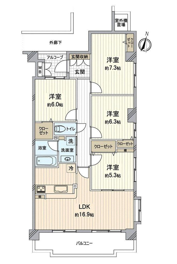 グリーンベル平池公園 5階 4LDK 物件詳細