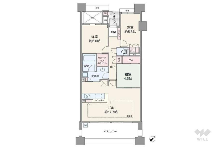 藤和八事緑ケ岡ホームズ 13階 3LDK 物件詳細