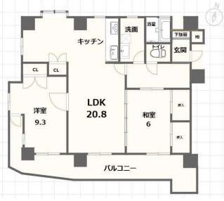 レインボー大府 2LDK、価格1680万円、専有面積79.32m<sup>2</sup>、バルコニー面積19.25m<sup>2</sup> 間取り図です。※図面と現況の相違は現況優先と致します。