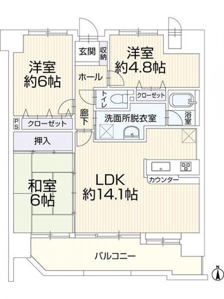 サンハウス岩倉駅　９Ｂ 9階 3LDK 物件詳細