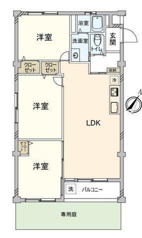 甲子園第８コーポラス　Ｂ棟 1階 3LDK 物件詳細