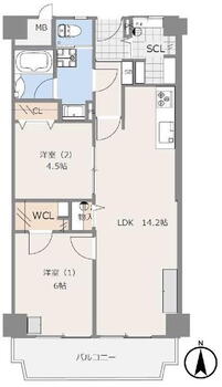 ローレルハイツ茨木総持寺第１号棟 2LDK+S、価格1598万円、専有面積60.5m<sup>2</sup>、バルコニー面積7.71m<sup>2</sup> 令和5年9月リフォーム完成済　広々シューズクローク　ウォークインクローゼット