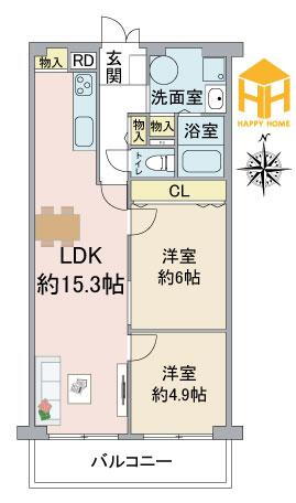 武庫川スカイハイツ 2階 2LDK 物件詳細