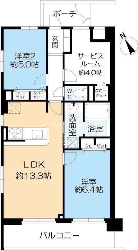 シオン西岡本 2LDK+S、価格3999万円、専有面積62.76m<sup>2</sup>、バルコニー面積8.55m<sup>2</sup> リフォーム済の綺麗なお部屋です