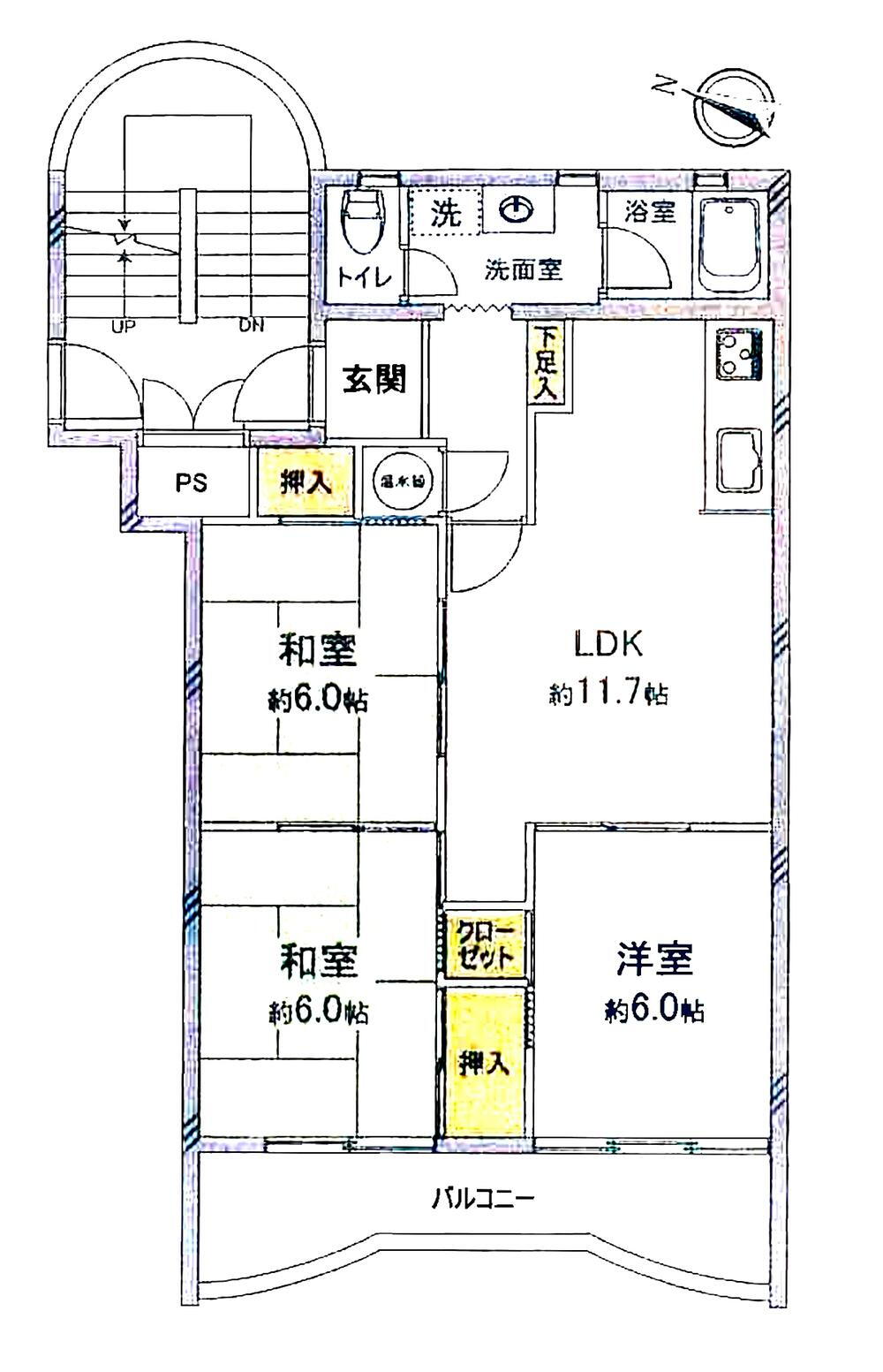 ピュアハイツ高丸第一 5階 3LDK 物件詳細