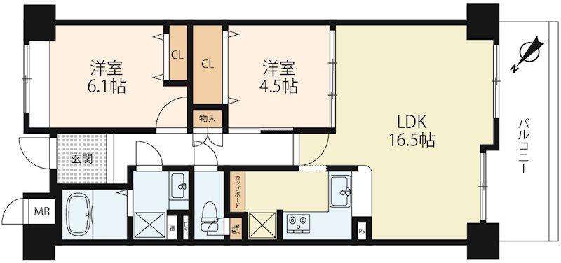 パークシティ大津 16階 2LDK 物件詳細