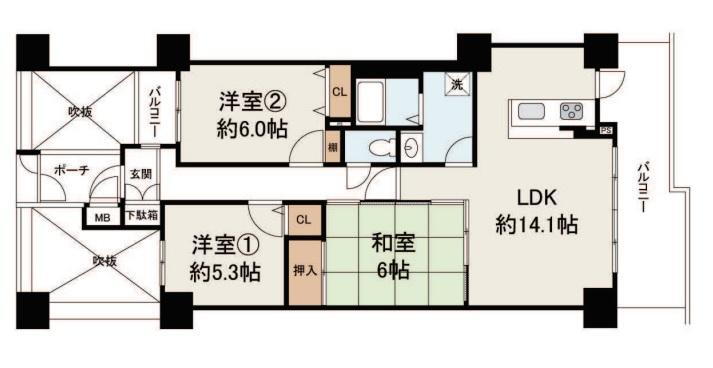 メイツ北野田 9階 3LDK 物件詳細