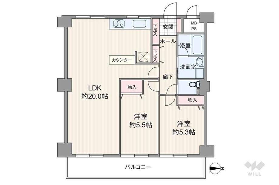 レオ高槻 2階 2LDK 物件詳細