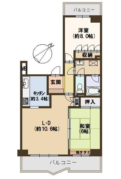 クロスティ八尾南壱番館 4階 2LDK 物件詳細