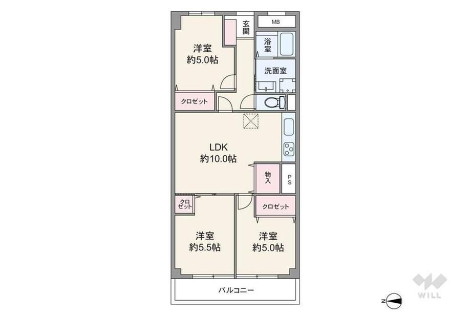 パストラル昆陽 3階 3LDK 物件詳細