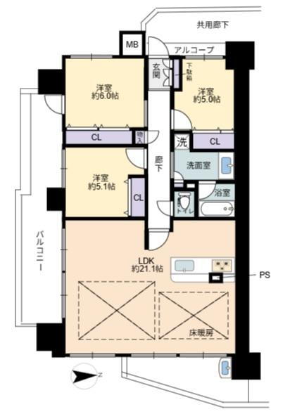 プレサンス・ロジェ四條畷忍ヶ丘ザ・テラス 5階 3LDK 物件詳細